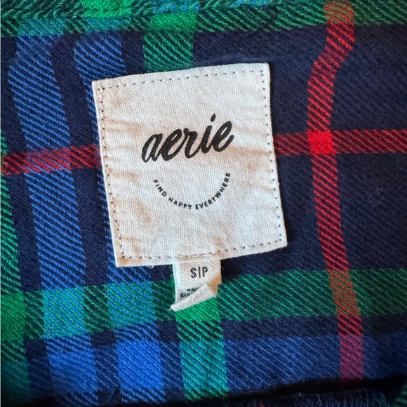 Aerie Flannel Blue and Green Plaid Pajama Set (Matching Dog PJs also for sale) - Picture 8 of 12